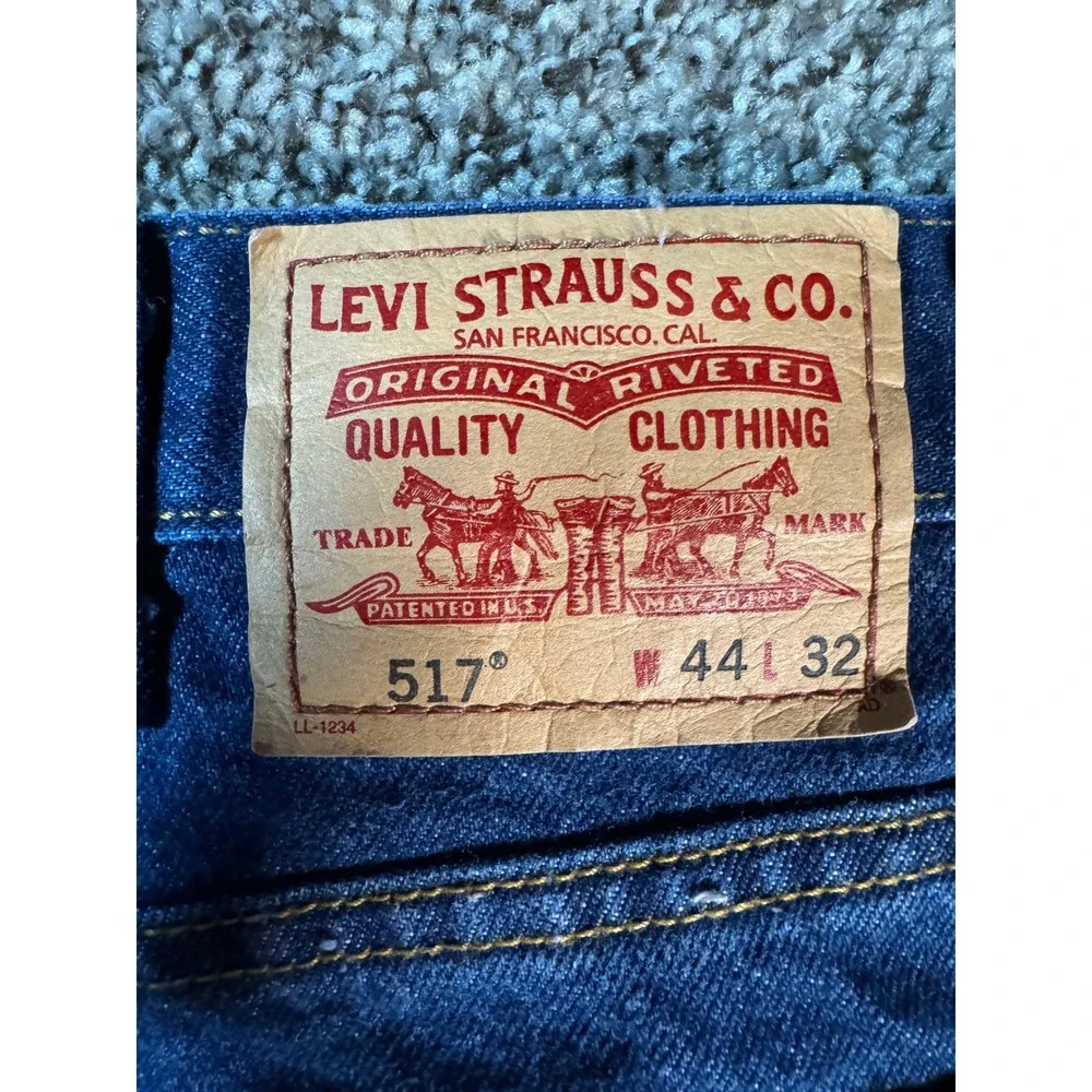 Levi's 517 Mens Bootcut Size 44x32 Jeans‎ Dark Wash Denim Pants